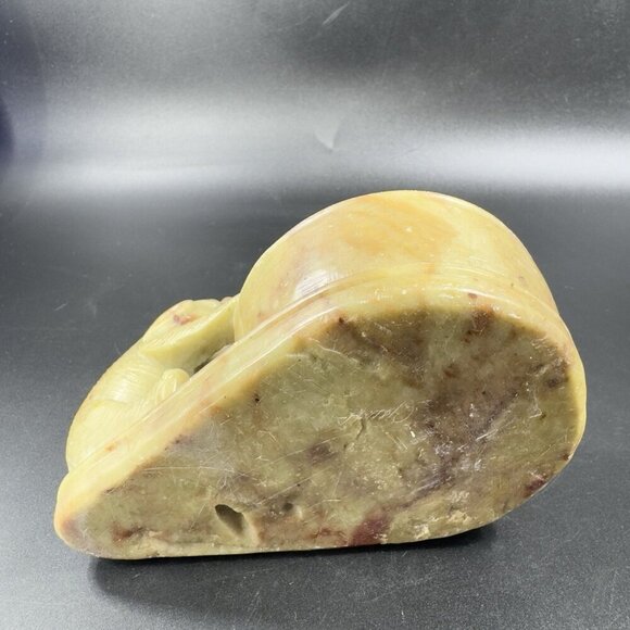 Vintage Chinese Soapstone Stone Carved Elephant Dish Tray Votive Holder Decor - Picture 13 of 13